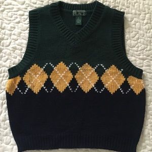The Children’s Place Green Argyle Sweater Vest
